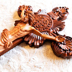 Blessed Jesus Prayer Cross Carved Wooden Decorative Sculpture Art Vatican Gospel Bible Jerusalem