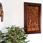Hand Carved Wooden Art Sculpture - Islamic Muslim Prayer Allah Muhammad Easternada