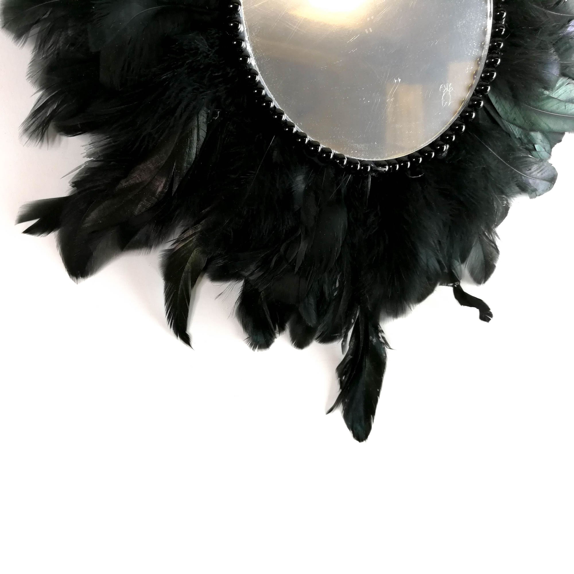 Juju Feather Vanity Wall Mirror Bohemian Style Handmade