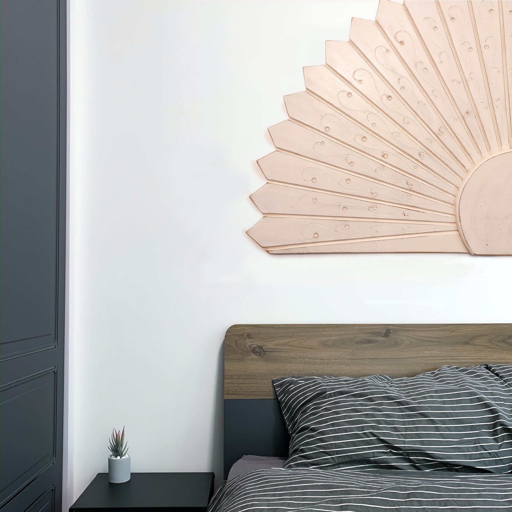 Large Art Deco Panel - Handmade Carved Wooden Wall Art Headboard