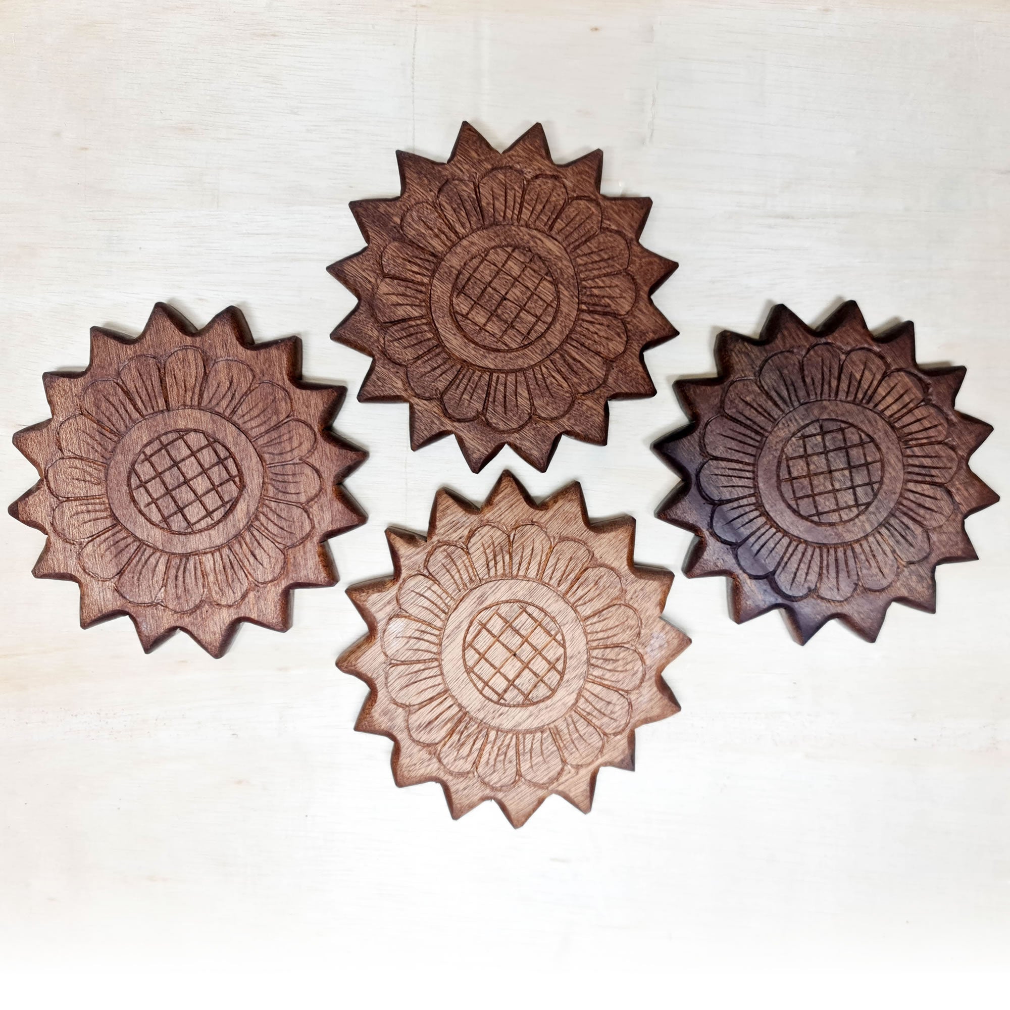 Handmade Carved Wood Coasters Cheese Board Planter Decorative Wall Art Gift