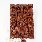 Hand Carved Wooden Hindu God - Hare Krishna Hindu Mandir Sculpture