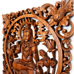 Hindu God Lord Shiva Siva Wooden Wall Art Sculpture Decoration Yoga Temple Mandir -Easternada