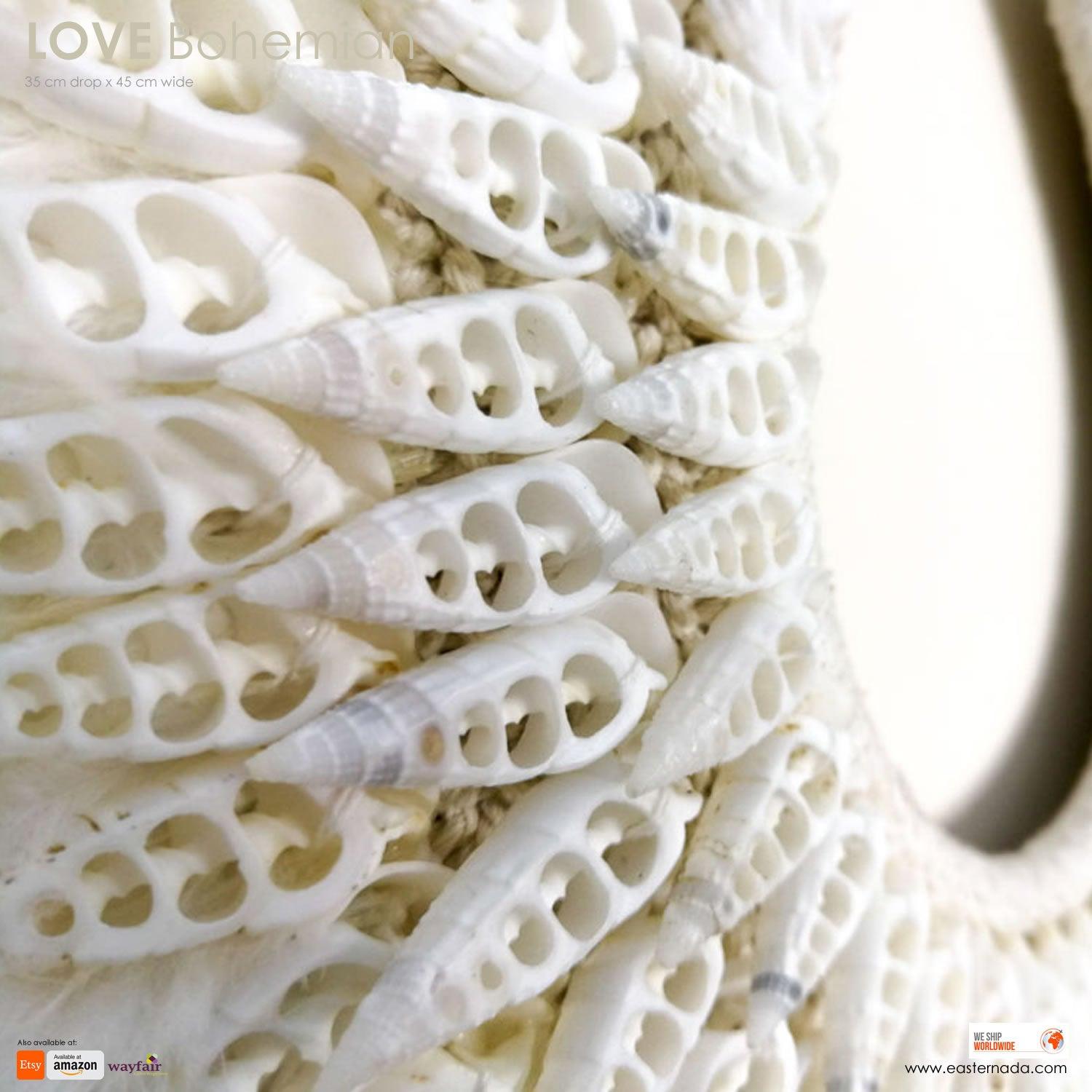 Boho Bohemian Style Feather Sea Shells Handmade Decorative Costume Macrame Necklace Juju - Easternada