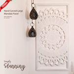 Hand Carved Wooden Wall Art - Large King Headboard Decorative Mandala Panel