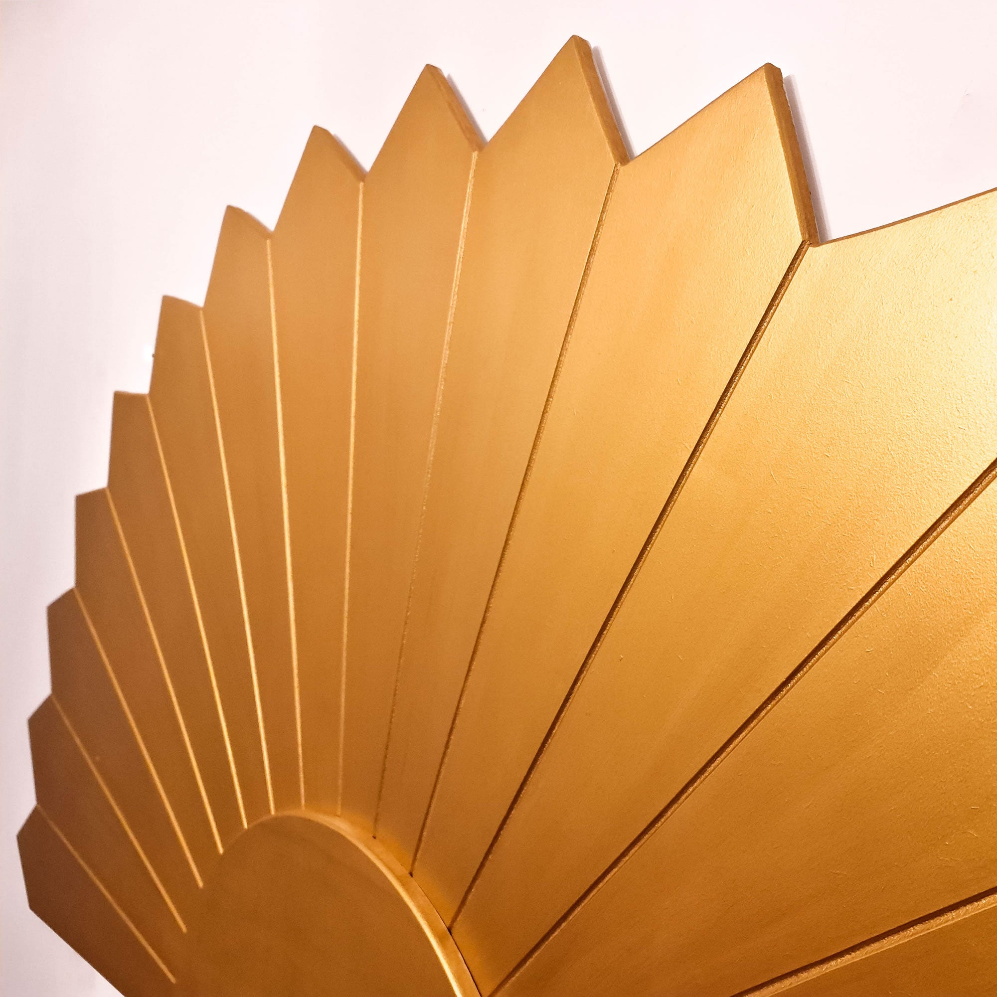 Large Art Deco Gold Panel - Handmade Carved Wooden Wall Art King Queen Headboard