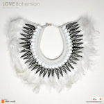 Boho Bohemian Style Feather Sea Shells Handmade Decorative Costume Macrame Necklace Juju - Easternada
