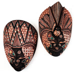 Hand Carved Hand Painted Batik Mask - Decorative Wall Art Lakshmi