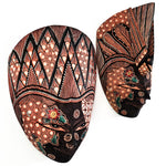 Hand Carved Hand Painted Batik Mask - Decorative Wall Art Lakshmi