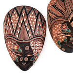 Hand Carved Hand Painted Batik Mask - Decorative Wall Art Lakshmi