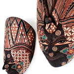 Hand Carved Hand Painted Batik Mask - Decorative Wall Art Lakshmi