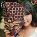 Hand Carved Hand Painted Batik Mask - Decorative Wall Art Perfect Gift Sculpture