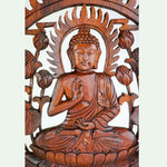 Hand Carved Wooden Decorative Panel Buddha - Easternada