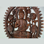 Hand Carved Wooden Decorative Panel Buddha - Easternada