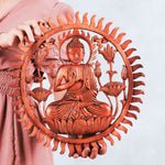 Hand Carved Wooden Wall Art Sitting Buddha  Peace Yoga Art