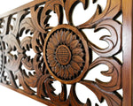 Large king Size Mandala Headboard - Handmade Carved Wooden Wall Art Lotus