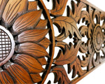 Large king Size Mandala Headboard - Handmade Carved Wooden Wall Art Lotus