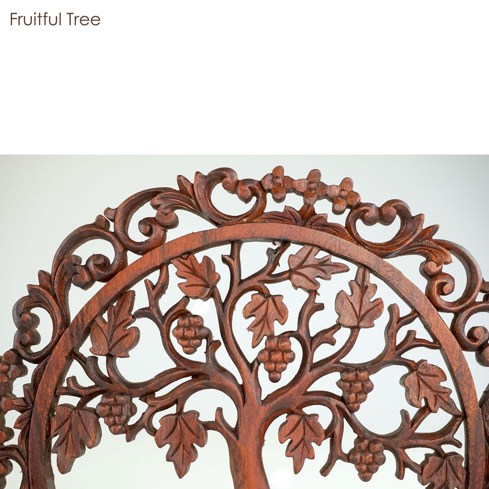 Hand Carved Wooden Decorative Panel Fruitful Tree - Easternada