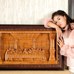 Leonardo Da Vinci Hand Carved Wooden Lord Jesus - Last Supper Jerusalem Religious Vatican Christian Art Sculpture