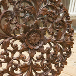 Handmade Carved Wooden Decorative Wall Art Mandala Panel - Easternada