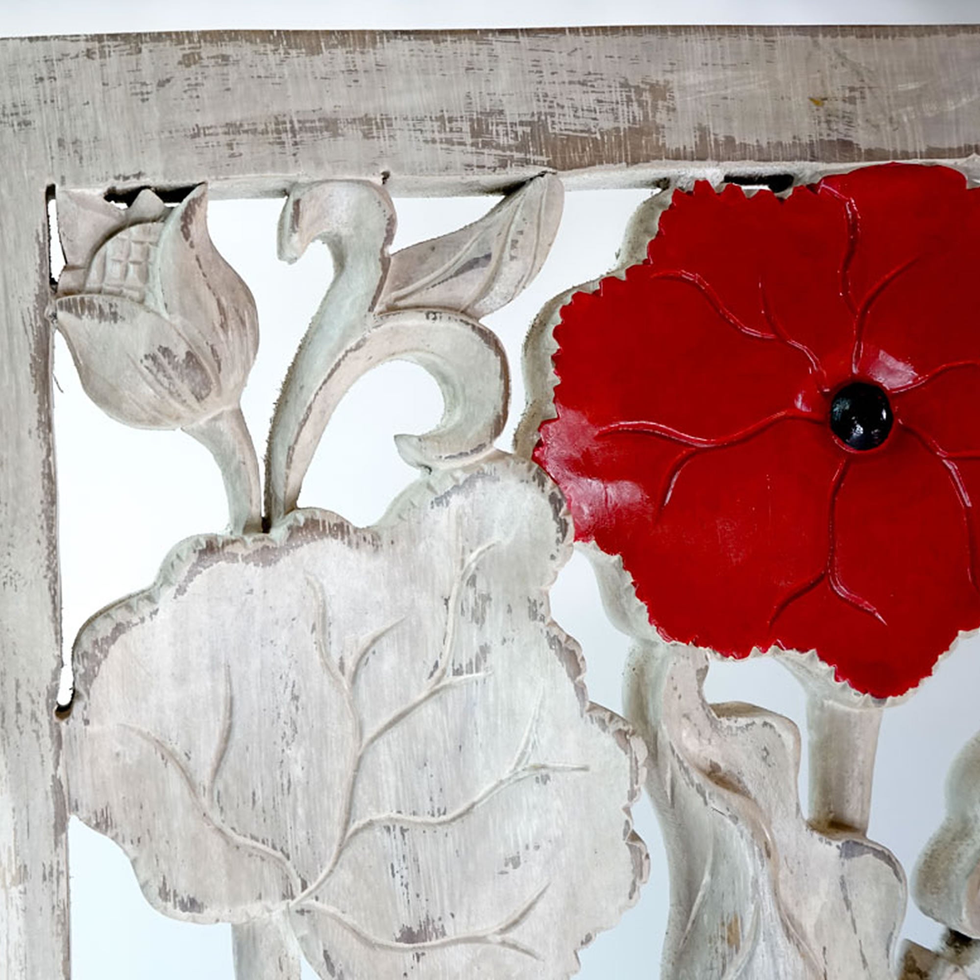 Handmade Carved Wooden Decorative Wall Art Lotus Panel - Easternada