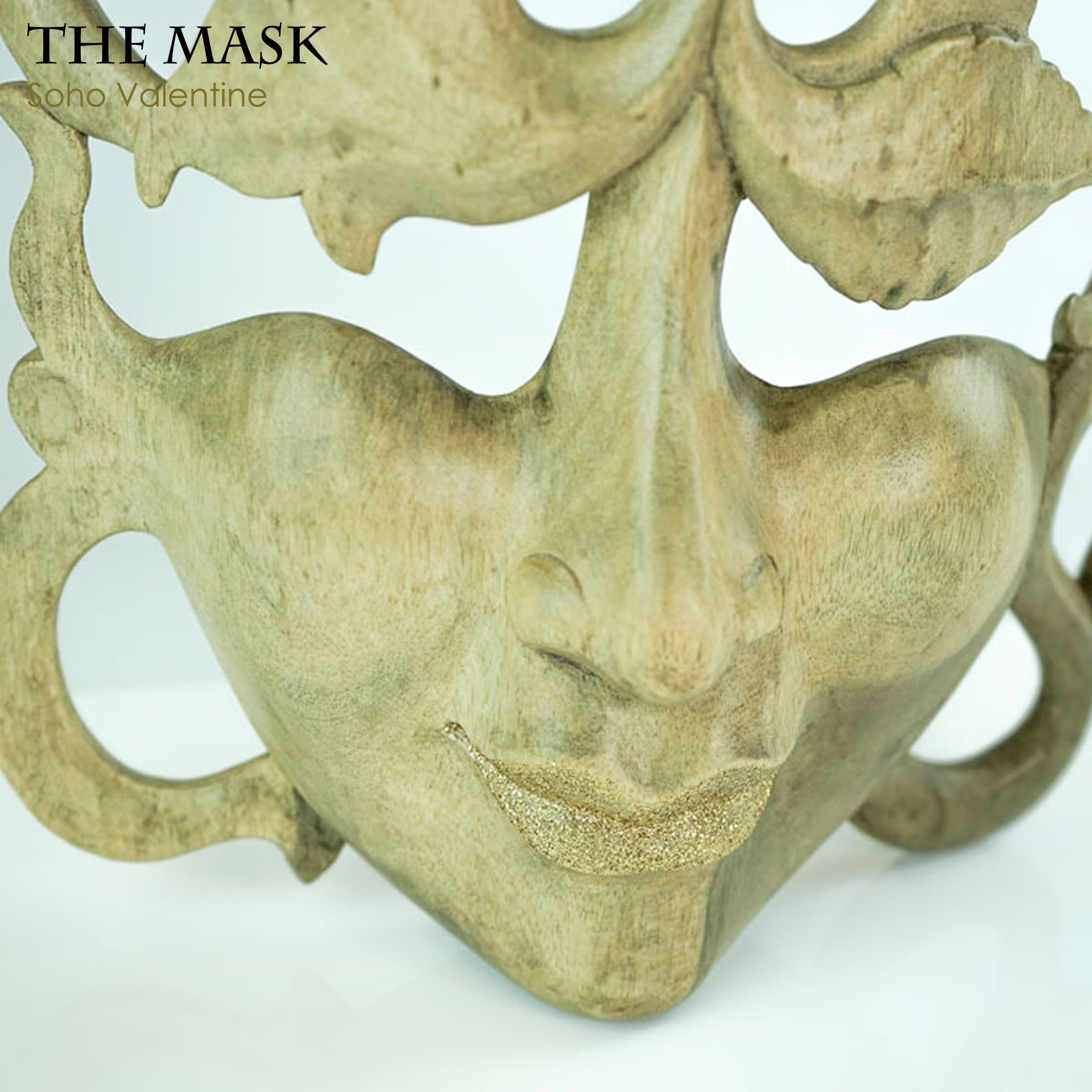 Handmade Carved Wooden Decorative Wall Art Italian Mask Soho Valentine - Easternada