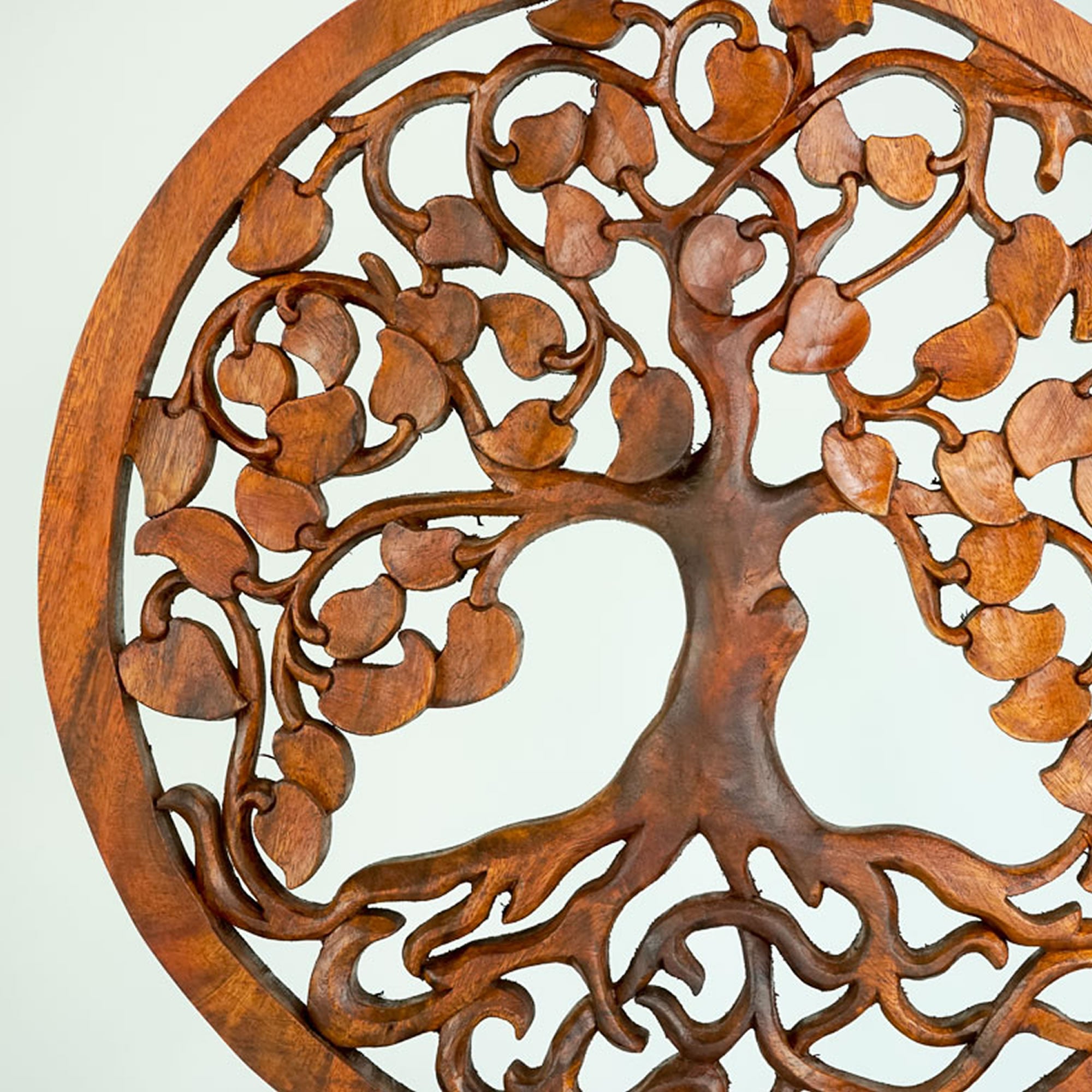 Hand Carved Wooden Decorative Panel Buddha - Easternada