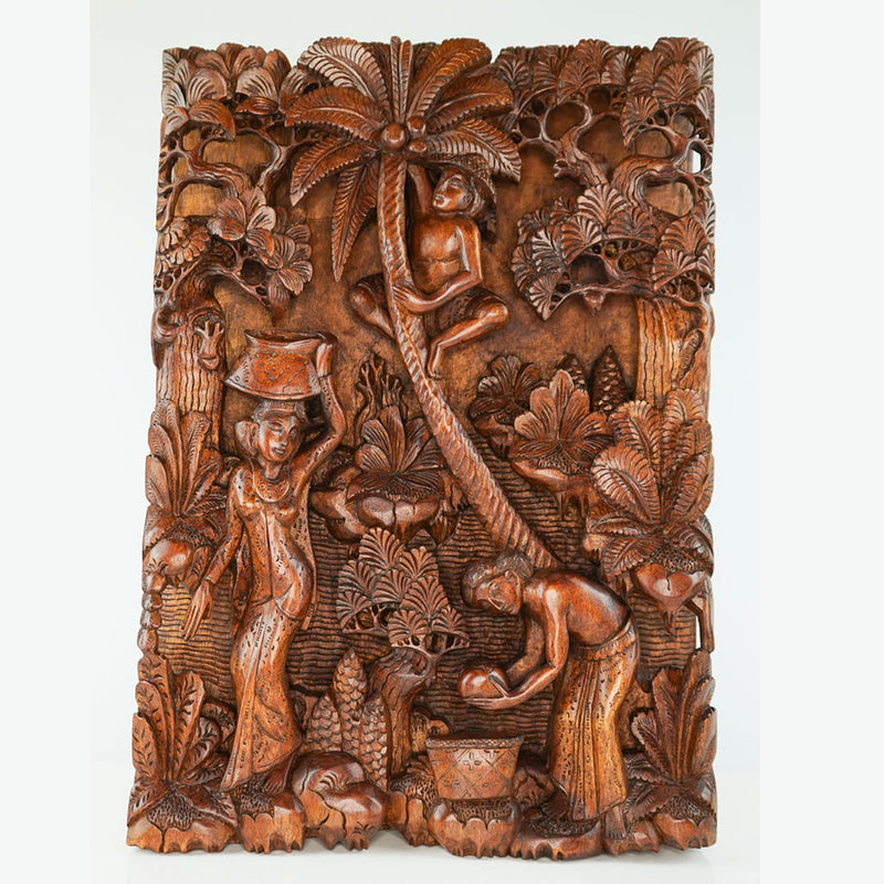 A stunning hand-carved room decorative wooden wall art Tribal Traditional Village scene Sculpture. This intricate artwork can add a touch of tradition and luxury to your walls and become an attractive focal point. This is a true timeless masterpiece that will be in your home for generations.