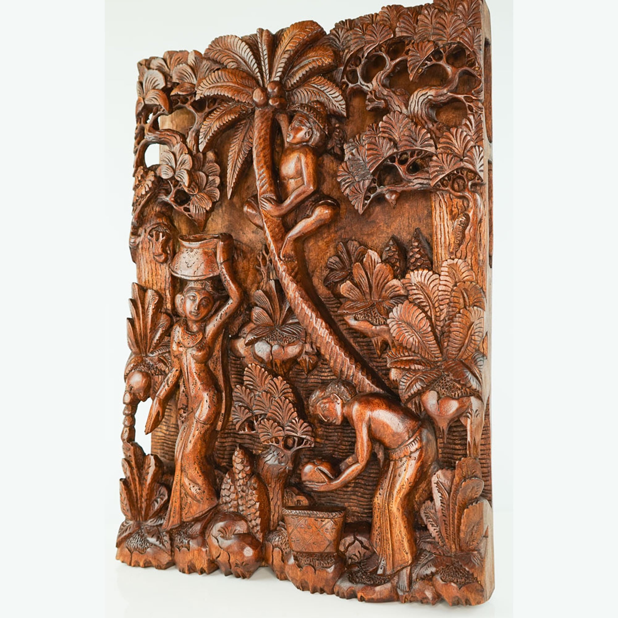 A stunning hand-carved room decorative wooden wall art Tribal Traditional Village scene Sculpture. This intricate artwork can add a touch of tradition and luxury to your walls and become an attractive focal point. This is a true timeless masterpiece that will be in your home for generations.