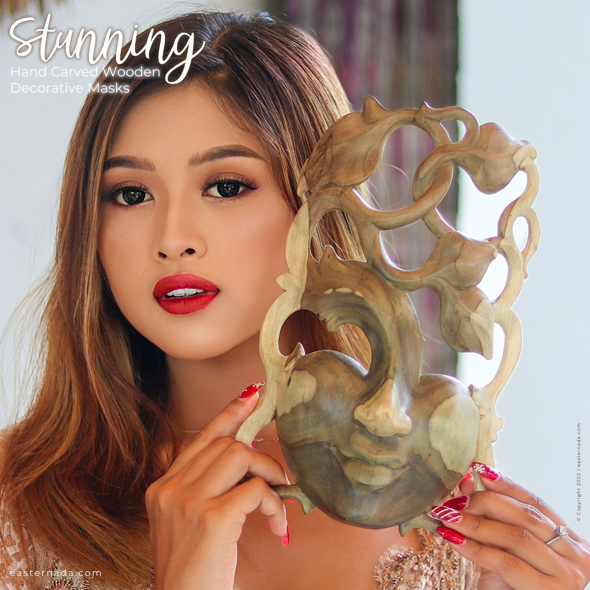 This beautiful hand-carved wooden African Venetian Mask is simply breathtaking. Carved with such detail and patience, this will certainly become a feature in any room.