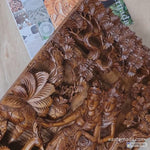 Radha Krishna à Vrindavan Panneau décoratif sculpté