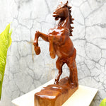 Horse Hand Carved Decorative Teakwood Sculpture Unique Gift, Equestrian Horse Riding