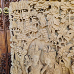 Pre-Order - Ram Sita Hindu Mandir Hand Carved Teakwood Decorative Wall Art Sculpture