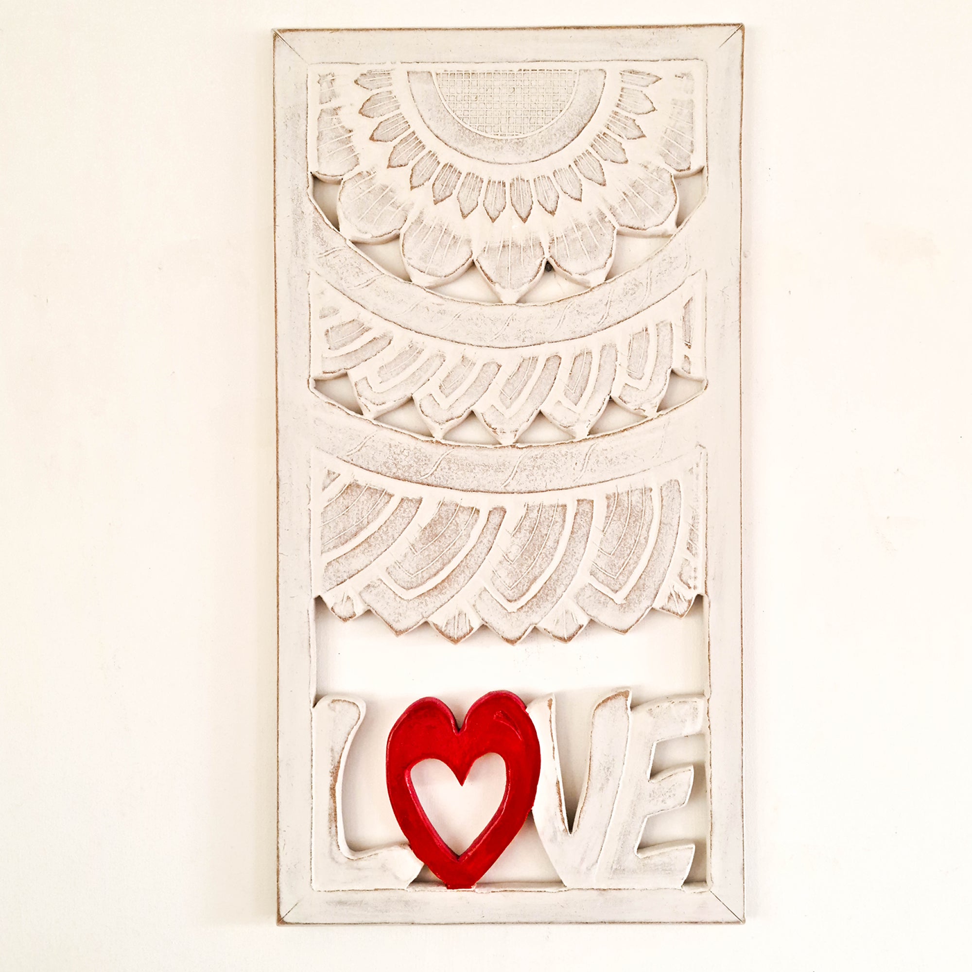 Bohemian Mandala Valentine Love hand-carved wooden wall art. An exclusive design to compliment any room. Stunning mandala with calligraphy Love. A perfect gift for a loved one