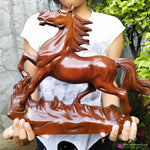 Horse Hand Carved Decorative Teakwood Large Sculpture Unique Gift EasternadaAntique Rare