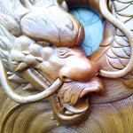 Chinese Dragon Ball - Large Hand Carved Teakwood Decorative Art Sculpture Headboard