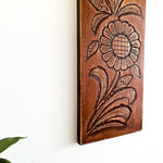 Love Flowers Long Large Hand-carved Room Decorative Wall Art - Garden Antique Style Distressed Hanging Unique Gift