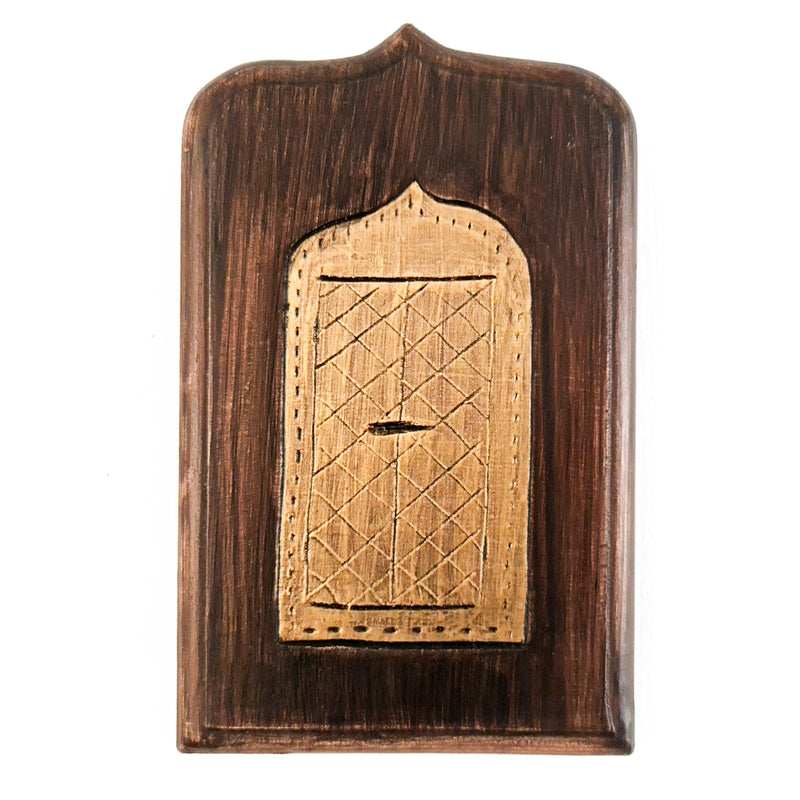 Antique Style Golden Door - Handmade Carved Wooden Wall Art Gift easternada