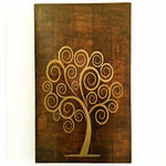 The Golden Tree of Life is a stunning piece of wooden decorative wall art, meticulously handcrafted by artisans. 