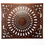 Stunning Large Hand-Carved Decorative Wooden Wall Art Mandala. This beauty is great for decorating your interior walls for an eye-catching backdrop. 