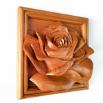 Valentine Rose Hand Carved Wooden Decorative Art Sculpture