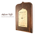 Antique Style Golden Door - Handmade Carved Wooden Wall Art Gift easternada