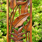 Lilies Lotus Hand-Carved Wooden Room Decorative Wall Art Long Garden Sculpture