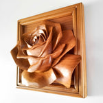 Valentine Rose Hand Carved Wooden Decorative Art Sculpture