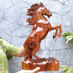 Horse Hand Carved Decorative Teakwood Sculpture Unique Gift, Equestrian Horse Riding