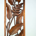 Lilies Lotus Hand-Carved Wooden Room Decorative Wall Art Long Garden Sculpture
