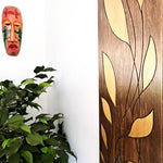 Golden Leaves Long - Handmade Carved Decoration Wooden Wall Art Gift Easternada #easternadawoodart