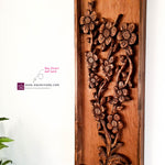 Antique Style Flowers Carved Wooden Decorative Wall Art Garden Flowers Nature easternada