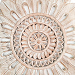 Bohemian Mandala Hand Carved Teakwood Decorative Large Round Wall Art Headboard