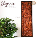 Ram Sita Hindu God Mandir - Hand Carved Teakwood Decorative Long Wall Art Sculpture